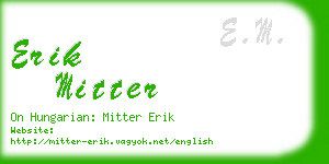 erik mitter business card